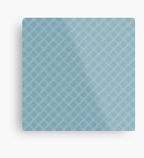 Christmas Icy Blue Velvet Diagonal Tartan Check Plaid Metal Print