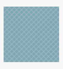 Christmas Icy Blue Velvet Diagonal Tartan Check Plaid Photographic Print