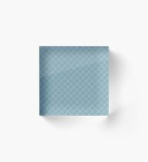Christmas Icy Blue Velvet Diagonal Tartan Check Plaid Acrylic Block