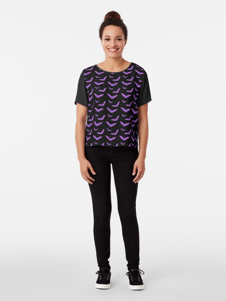 Alternate view of Purple bats Chiffon Top
