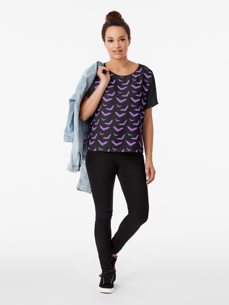 Alternate view of Purple bats Chiffon Top