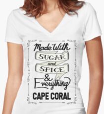 Sugar and Spice Cape Coral Women's Fitted V-Neck T-Shirt