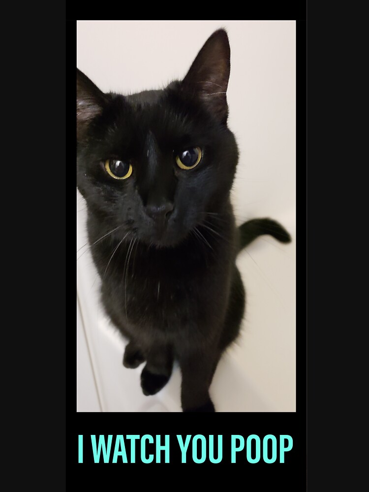 "Black cat I watch you poop humor " Tshirt by photogooroo Redbubble