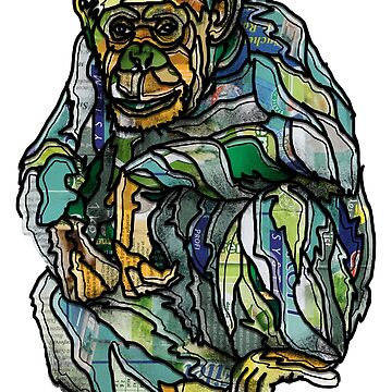 Artwork thumbnail, Sitting Chimpansee by Packeredo