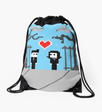 Pixel Love: We Found Love Drawstring Bag
