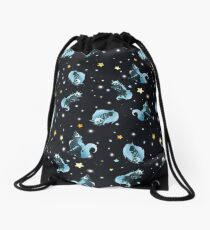 Cosmic Wolf Drawstring Bag