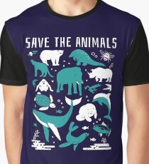 Save The Animals - Endangered Animals Graphic T-Shirt