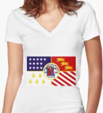 Flag of Detroit (1976–2000) | United States Women's Fitted V-Neck T-Shirt