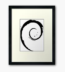 Debian Black Framed Print