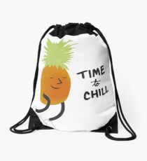 Time to Chill Pineapple Drawstring Bag