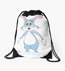 Blue Cartoon Bunny Rabbit Drawstring Bag