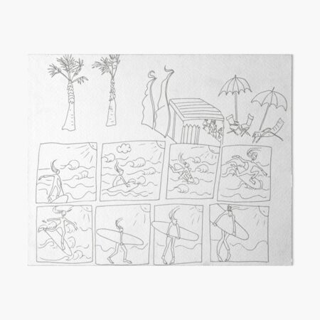Surfen Comic Galeriedruck
