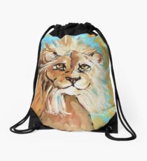 Expressionistic Lion Drawstring Bag