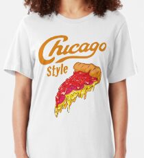 Chicago Style Deep Dish Pizza Slim Fit T-Shirt