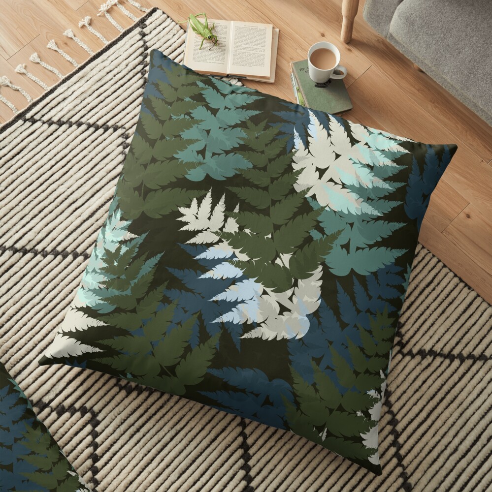 Silver Fern Floor Pillow