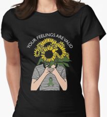 Your Feelings Are Valid Sunflower Mental Health Awareness Shirt Women's Fitted T-Shirt