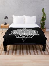 64 Star tetrahedron on black Throw Blanket