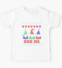 Gott Jul Tomte Nisse Gnomen Skandinavien hässliche Weihnachtsstrickjacke gestrickte Art Kinder T-Shirt