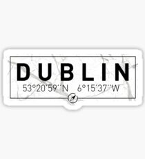 Die geographische Länge und Breite von Dublin Sticker