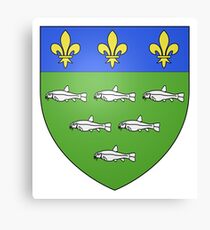 French France Coat of Arms 13595 Blason ville fr Loches Indre et Loire Canvas Print