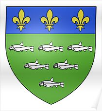 French France Coat of Arms 13595 Blason ville fr Loches Indre et Loire Poster