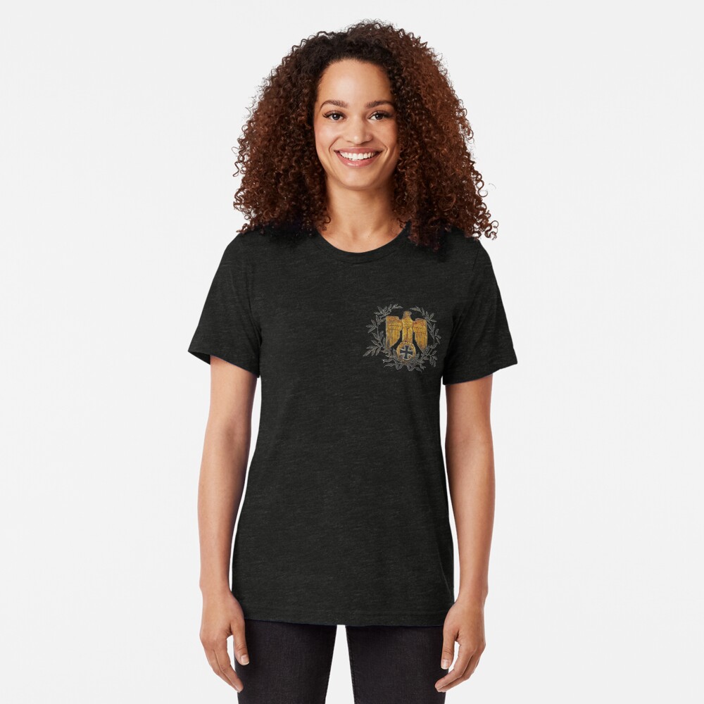 Gold Eagle with Iron Cross Tri-blend T-Shirt