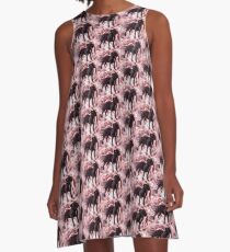 Staffordshire Bull Terrier - Pink Smoke A-Line Dress