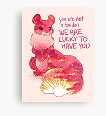 "You are Not a Burden. We are Lucky to Have You" Sunset Squirrel Metal Print