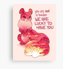 "You are Not a Burden. We are Lucky to Have You" Sunset Squirrel Canvas Print