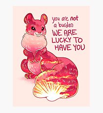 "You are Not a Burden. We are Lucky to Have You" Sunset Squirrel Photographic Print
