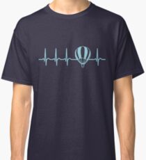Heartbeat Hot Air Balloon T-Shirt - Cool Funny Nerdy Comic Graphic Heartbeat Hot Air Balloon Pilot Festival Statement Humor Quote Sayings Shirt Gift Gift Idea Classic T-Shirt