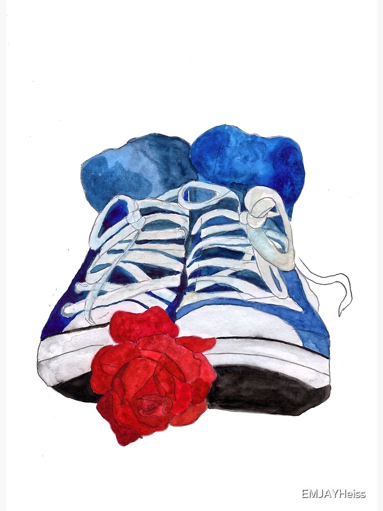 blue chucks with heart