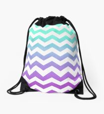 Mochila saco Purple Mint Aqua Ombre Chevron Pattern