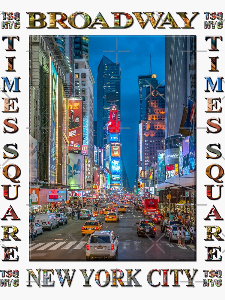Times Square & Broadway (poster on white) by RayW