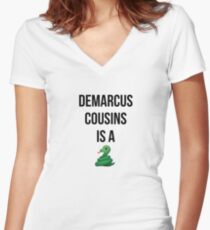 Demarcus Cousins is a Snake Women's Fitted V-Neck T-Shirt