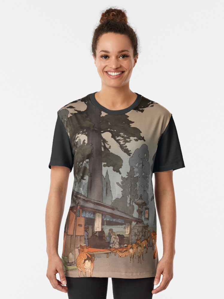Alternate view of Way To Kasuga Shrine 1938 Hiroshi Yoshida Japanese Art Graphic T-Shirt