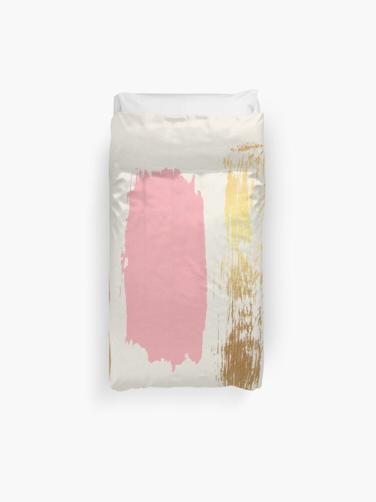 Brush Strokes Rose Gold Duvet Cover By Wowwowart Redbubble