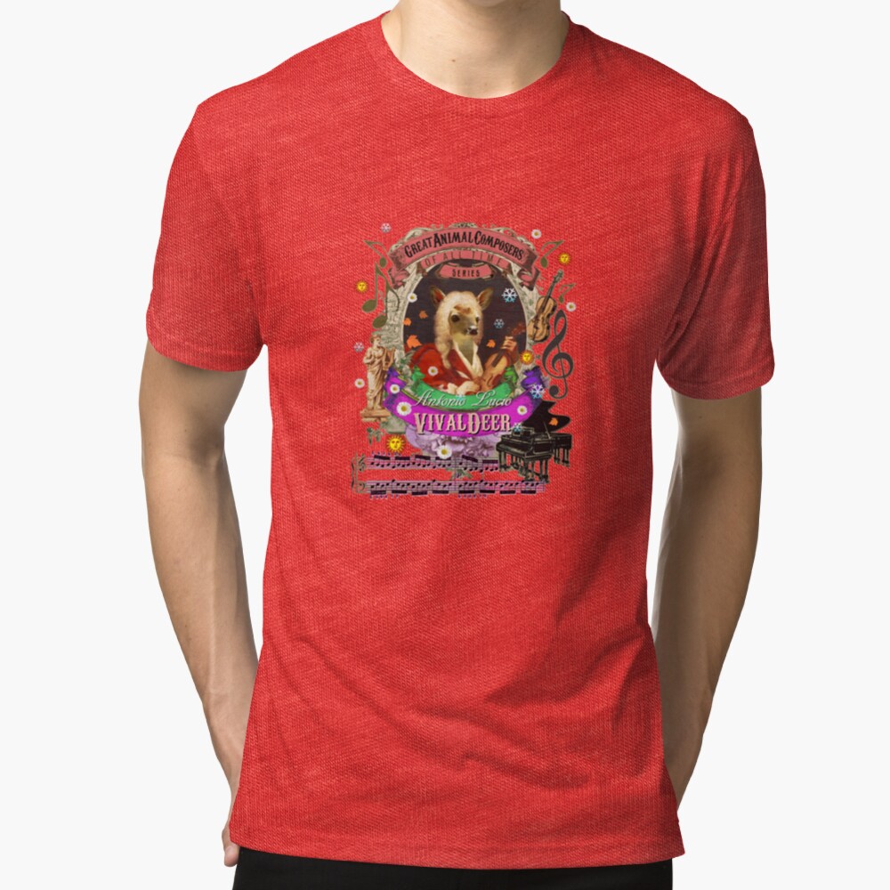 Cute Antonio Vivaldeer Vivaldi Deer Classical Music Pun Tri-blend T-Shirt