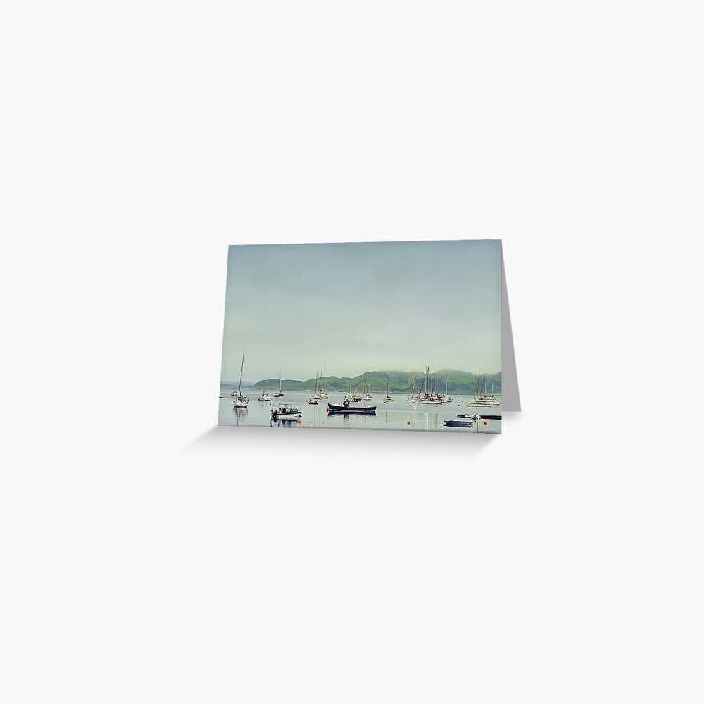 Argyll Coastline With Boats Greeting Card