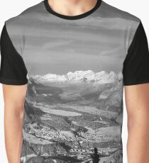 Innsbruck In Winter From Patscherkofel Mountain black white Graphic T-Shirt