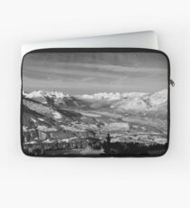 Innsbruck In Winter From Patscherkofel Mountain black white Laptop Sleeve