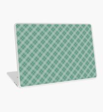 Christmas Green Holly and Ivy Diagonal Tartan Check Plaid Laptop Skin