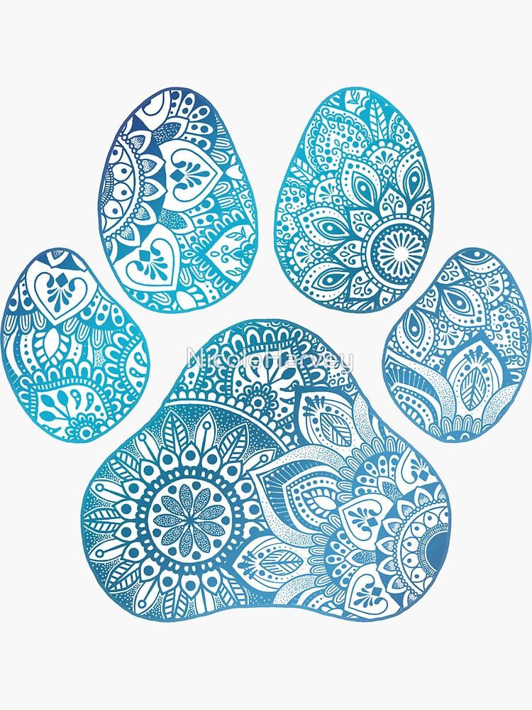 Download "Mandala paw print " Sticker by NicoleHarvey | Redbubble