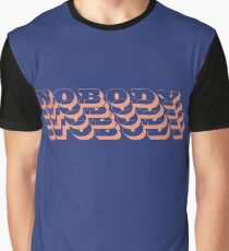 Nobody - Blue/Pink Graphic T-Shirt