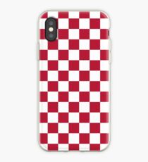 Racing Red and White Checkerboard iPhone Case