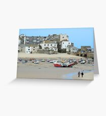 A walk at low tide, St Ives, Cornwall Greeting Card