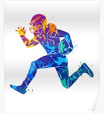 Colorful Football Player Poster