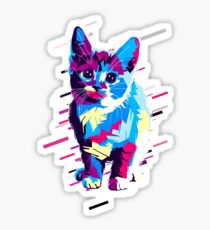 Cute pet Eighties Retro Violet and Purple Sticker