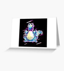 Crocodile funny Eighties Retro Violet and Purple Greeting Card