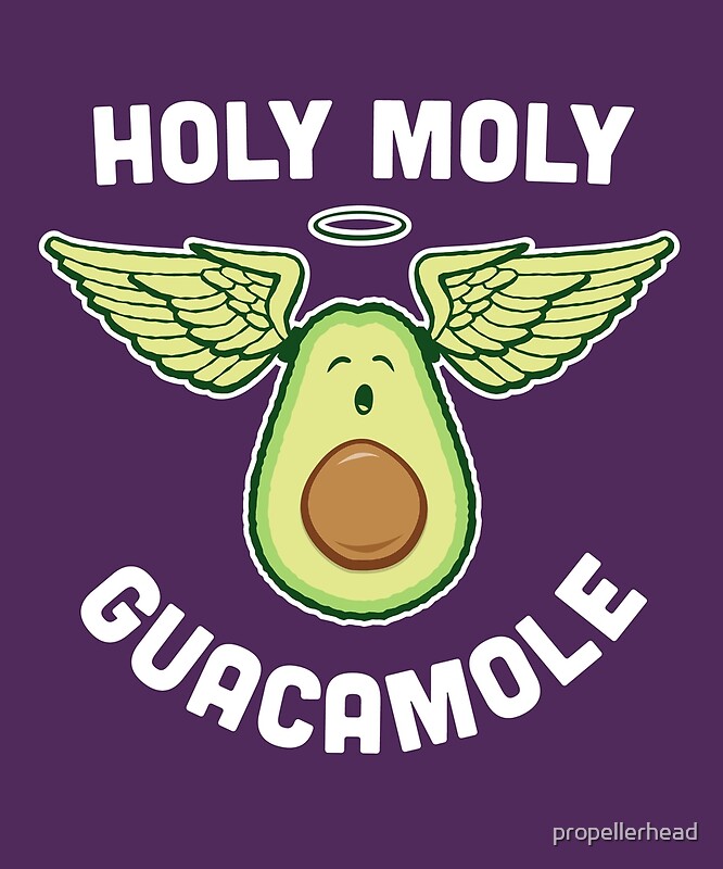 "Holy Moly Guacamole Funny Veg Avocado" by propellerhead Redbubble